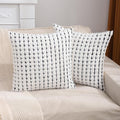 LUOYEHK Boho Throw Pillow Covers 20x20 Inch Set of 2 Chenille Tufted Pillowcase Farmhouse Neutral Cushion Covers for Couch Sofa Bed Living Room, Black White