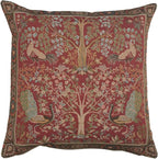 Charlotte Home Furnishings Decorative Pillow Covers for Couch 19x19 in, Tapestry Throw Pillow Cover for Living Room Bed Decor, Red Tree French Country Sofa Cushion Cases, Soft Cotton Jacquard Woven