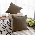 Jeanerlor 20"x20" Pillowcase Green Cousion Cover Decor Cotton Linen with Unique Design to Embellish Garden/Office/Chair/Bed/Couch,(50 x 50cm), Khaki