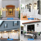 VIANIS Motion Sensor Outdoor Lights, Oil Rubbed Bronze Dusk to Dawn Outdoor Wall Lights Exterior, Waterproof Wall Lantern with Tempered Glass, Modern Outside Wall Sconce for Garage Front Porch, E26