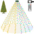 Mlambert Christmas Tree Lights, 7.5ft 16 Lines Fairy String Light, 8 Modes 480 LED Xmas Lighting with Remote Timer for Holiday, Warm White/Multicolor