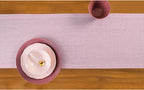Solino Home Linen Table Runner 156 Inches Long - Athena, 100% Pure Linen Bubblegum Pink Table Runner 14 x 156 Inch for Dining, Halloween