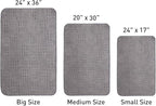 Bath Mats 36x24 Non-Slip Absorbent Bathroom Rug, Quick Dry Machine Washable Shower Tub Mat with Rubber Backing, Soft Floor Carpet for Bathroom Decor Waffle Grey
