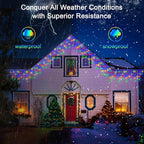 66FT 670 LED Christmas Lights 148 Ice Drops, 12 Modes and Timer Memory Dimmable, Outdoor Waterproof Hanging String Light for Xmas Holiday Wedding Garden Fence House Tree Outside Decor (Multicolor)