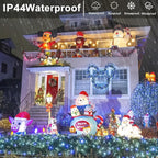 120 LED Blue White Christmas Lights Outdoor, 40ft Clear Wire Christmas Tree Lights 8 Modes, Plug in Waterproof Twinkle Fairy Lights for Indoor Christmas Bedroom Tree Decorations