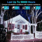 492FT Outdoor Christmas Lights, 1300 LED Super Long String Lights 8 Lighting Modes & Timer Memory, Outsite Waterproof Light Strings for Xmas Tree Garden Wedding Party Holiday Decorations Cool White
