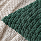 MIULEE Christmas Army Green Throw Pillow Covers Soft Corduroy Decorative Set of 2 Boho Striped Pillow Covers Pillowcases Farmhouse Home Decor for Couch Bed Sofa Living Room 12x20 Inch