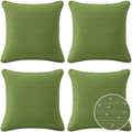 Decorative Outdoor Water Repellent Throw Pillows with Inserts, Set of 4, 16" x16" Pillows for Patio, Backyard, Bed, Couch, and Patio Furniture, Lawn Green