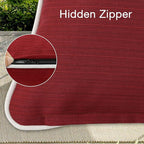 Decorative Outdoor Water Repellent Throw Pillows with Inserts, Set of 4, 20" x12" Pillows for Patio, Backyard, Bed, Couch, and Patio Furniture, Red