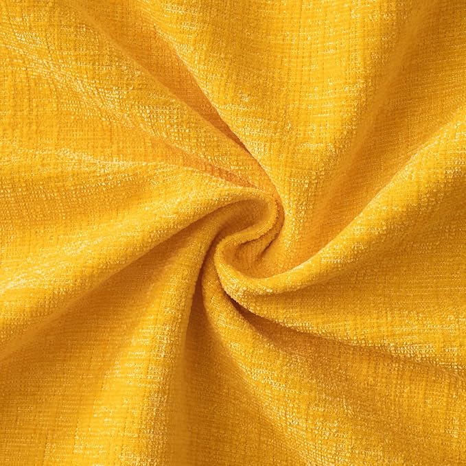 MIULEE Pack of 2 Couch Throw Pillow Covers 18x18 Inch Soft Goose Yellow Chenille Pillow Covers for Sofa Living Room Solid Dyed Pillow Cases