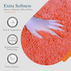 Walensee Living Coral Bath Mat, 24" x 36", Extra Soft High-Pile Microfiber, Absorbent, Non-Slip, Machine Washable, Luxury Bathroom Rug for Bathroom Floor