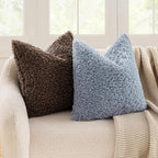 MIULEE Pack of 2 Throw Pillow Covers 20x20 Inch Dusty Blue Faux Fur Decorative Sherpa Pillow Covers Fuzzy Accent Soft Sheepskin Fleece Cushion Cases for Boho Home Decor Couch Living Room Bed
