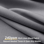 Grey Linen Small Stall Shower Curtains for Bathroom Natural Boho Shower Curtains Stall Bath 36x72 Cloth Fabric Half Narrow Water Repellent RV Drapes for Bathtub 36 x 72 Inches