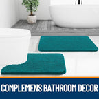 OLANLY Bathroom Rugs 30x20, Extra Soft Absorbent Chenille Bath Rugs, Rubber Backing Quick Dry, Machine Washable Bath Mats for Bathroom Floor, Tub and Shower, Home Decor Accessories, Deep Lake