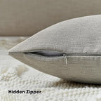 FUTEI Smoke Gray Chenille Decorative Throw Pillow Covers 16x16 Inch Set of 2,Soft Cozy Faux Linen Textured Cushion Case,Farmhouse Home Decor for Couch Living Room