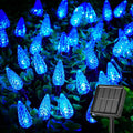 Brightown Solar Operated C6 Strawberry String Lights, 22.64ft 50 LEDs Blue LED Christmas Fairy Lights, Solar Christmas Lights Outdoor, Christmas Decorations for Christmas Tree, Garden Decor