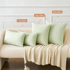 MIULEE Pack of 2 Spring Light Green Couch Throw Pillow Covers 12x20 Inch Soft Chenille Pillow Covers for Sofa Living Room Solid Dyed Pillow Cases