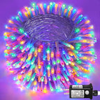 Christmas Lights Indoor Outdoor, 132ft 400 LED Christmas String Lights Indoor 8 Modes Clear Wire, Plug in Waterproof Twinkle Fairy Lights for Bedroom Tree Christmas Decorations, Multicolor