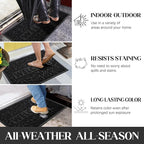 Yimobra Large Welcome Mat 36x24, Waterproof Non-Slip Outdoor Mats for Front Door Outside Entrance, Low-Profile Entryway Mat Indoor for Garage Patio, Black
