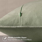 MIULEE Decorative Linen Euro Sham Pillow Covers 26x26 Sage Green Boho FarmhouseNeutral Couch Throw Pillows for Bed Pack of 2 Accent Modern Pillowcase Summer Sofa Livingroom Home Decor