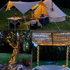 QITONG 4 Pack Warm White Solar Fairy Lights, Each 33ft 100 LED String Light Outdoor Waterproof, 8 Modes Copper Wire Mini Twinkle Lights for Outside
