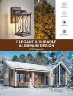 Oil Rubbed Bronze Porch Light Dusk to Dawn Outdoor Wall Lantern Small Modern Exterior Light Fixture Aluminum with Crack-Like Glass IP65 Waterproof Outdoor Sconce Outside Light for House, Front Door