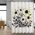LaCyan Shower Curtain with 12 Hooks Waterproof Curtain for Bathroom Modern Art Floral Polyester Fabric Abstract Shower Curtains 72x72 Sunflower