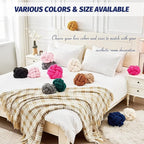 Uvvyui Knot Pillow Ball, Soft Navy Blue Home Decor Knotted Pillows, Handmade Round Plush Throw Pillow, Aesthetic & Cute Large Decorative Pillows for Bed, Floor, Couch, Bedroom Home Decor 11 inches