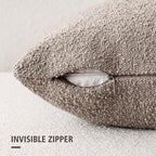 Foindtower Pack of 2 Textured Boucle Throw Pillow Covers Accent Solid Pillow Cases Cozy Soft Decorative Couch Cushion Case for Chair Sofa Bedroom Living Room Home Decor 20x20 Inch Light Taupe