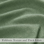 KGORGE Linen Fabric Shower Curtain-Button Hole Semi Sheer Lightweight Waterproof Thick Cloth Neutral Shower Curtains for Bathtub Bathroom, Forest Green, 72 x 72 inches Long, 12 Hooks Included, 1 Panel