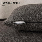 Foindtower Pack of 2, Decorative Textured Boucle Throw Pillow Covers Accent Solid Pillow Cases Cozy Soft Couch Cushion Case for Chair Sofa Bedroom Living Room Home Decor 22 x 22 Inch Dark Brown