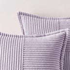 MIULEE Decorative Throw Pillow Covers for Couch Bed Livingroom 20x20 Inch Set of 2 Purple Boho Accent Throw Pllows Broadside Striped Patchwork Soft Corduroy Pillowcases