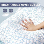 QUTOOL Double Sided Cooling Pillow for Hot Sleepers, Shredded Memory Foam Pillows King Size Set of 2, Adjustable Soft & Firm Gel Bed Pillow for Side, Back, Stomach Sleepers