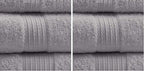 Madison Park Organic 100% Cotton Bathroom Towel Set, Hotel & Spa Quality Highly Absorbent, Quick Dry, Include for Shower, Handwash & Facial Washcloth, Multi-Sizes, Grey (Pack of 2)