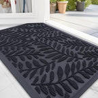 OLANLY Door Mat Indoor Outdoor Entrance, 29.5x17, Waterproof All-Weather All-Season Doormat, Sturdy Natural Rubber, Stain and Fade Resistant, Low Profile, Easy Clean Patio Entryway Mat, Black
