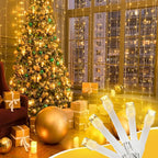 33FT Warm White String Lights – 100 LED Waterproof Fairy Lights on Clear Wire, Indoor Outdoor Christmas Wedding Patio Bedroom Party Decorations (33FT, Warm White)