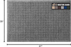 GORILLA GRIP Front Door Mat, 47x35, Indoor Outdoor Ultra Absorbent HydroAbsorb Doormat, Absorbs Up to 6 Cups of Water, Stain and Fade Resistant, Rubber Backing Doormats, Captures Dirt, Gray