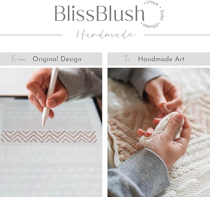 BlissBlush Gray Decorative Throw Pillow Cover 18x18 Square Boho Neutral White Accent Pillowcase Tassels Farmhouse Cushion for Couch Sofa Bedroom Living Room Home Décor (Cover ONLY, Pack of 1)