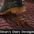 Yimobra Large Door Mat Outside Entrance 47x32, Waterproof Heavy Duty Outdoor Mats for Front Door, Non Slip Rubber Entry Mat for Garage Patio Indoor, Easy Clean, Wine Red