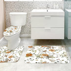 MEHOFOND 4pcs Pumpkin Shower Set for Bathroom - Fall/Thanksgiving Day - Shower Curtain, Rug, Toilet Lid Cover, U Shape Mat - Washable - 72"x72"