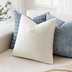MIULEE 12x20 Inch Decorative Lumbar Throw Pillows for Bed Set of 2 Textured Boucle Neutral Winter Throw Pillow Covers White Accent Solid Pillowcases Sofa Livingroom Home Decor