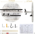 Key Holder for Wall with Shelf - Wood Mail Organizer and Rack with Shelf Hooks Wall Mounted for Entryway Decor Magazines Letter Storage Farmhouse Living Room Bedroom Doorway (White)