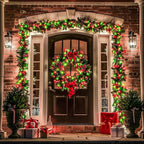 JMEXSUSS 200 LED Red White and Green Christmas Lights Outdoor, 66ft String Lights Indoor Clear Wire, Christmas Tree Lights Plug in for Bedroom Tree Christmas Party Decorations