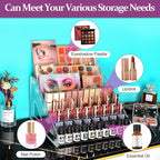 JessLab Nail Polish Organizer Sunglass Organizer, 84 Bottles of 7 Layers Acrylic Display Rack Eyeglasses Storage Essential Oil Holder Cosmetic Display Case Sunglasses Eyewear Shelf Tray