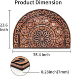 Door Mat Welcome Mat, Heavy Duty Outside Door Mat 23.6 x 35.4 Inch Round Front Door Rug Doormat for Entrance Home Non-Slip Rubber Rug for Front Door, Entryway, Patio (Orange)