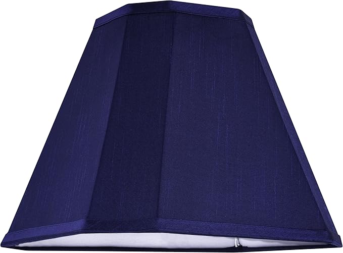 GO&SO Blue Lamp Shade Bell Lamp Shades Set of 2,Scalloped Lamp Shade 6.5"Top x 13"Bottom x 11.2"Slant Height x 10.5''Vertical Height, Silk Fabric Lamp Shades for Table Lamps,Floor Lamp,Easy Assembly