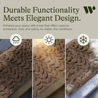 Bungalow Flooring Waterhog Stair Treads (Set of 4) – 8 1/2 x 30 Inches, Durable,Water-Trapping, Indoor/Outdoor Floor Covering, Boxwood Collection – Made in USA, Dark Brown