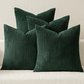 MIULEE Boho Farmhouse Throw Pillow Covers 16x16 Inch Set of 4 Mordern Nordic Cushion Covers Soft Corduroy Christmas Home Decor for Couch Bed Sofa Living Room Army Green