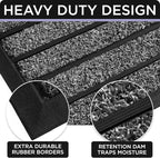 ubdyo 2 Pack Heavy Duty Door Mat Outdoor Entrance - Muddy Dirt Trapping Outdoor Mats - Low Pile Front Door Mat Outside Entrance - Anti Slip Indoor Doormat - Patio, Porch - 30'' x 17'', Bright Black