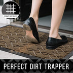 Yimobra Extra Large Door Mat 60x36, All-Season Waterproof Doormat Outdoor Entrance, Heavy Duty Non-Slip Outside Door Mat for Garage Patio Proch Entryway Indoor, Easy Clean, Brown
